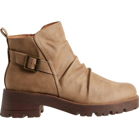 NEW Sofft Eurosoft Comfort Womens Tan Brown Side Buckle Ruched Boots Booties NIB - Picture 5 of 7